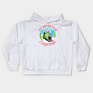 Steam Train All Aboard For Christmas Xmas 2022 Kids Hoodie